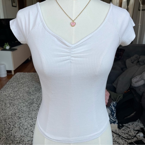 ribbed ruched top - Picture 1 of 5